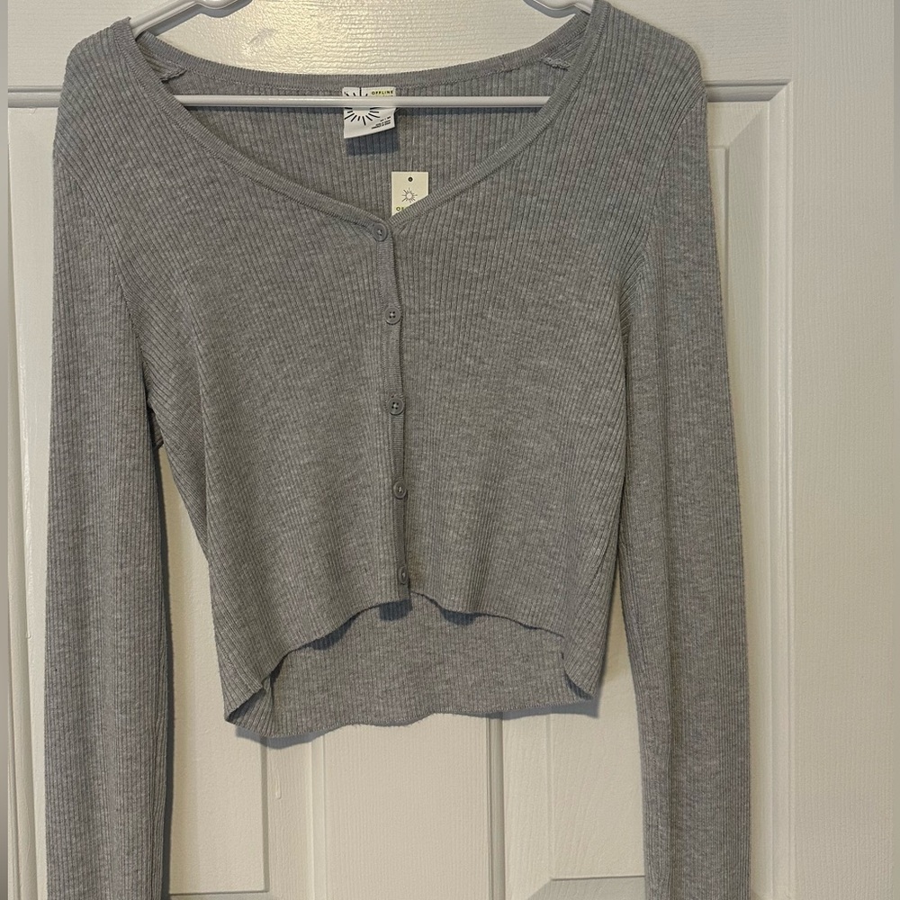 Grey Aerie button up long sleeve